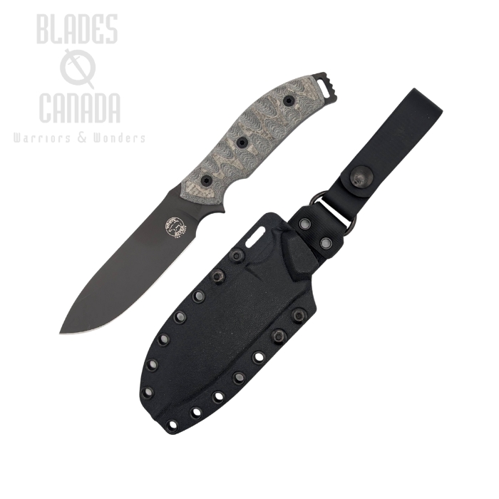 White River GTI 4.5 Fixed Blade Knife, CPM S35VN Black, Micarta Black/OD, WRGTI45-LBO-CBI